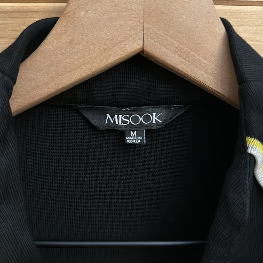Misook Size Medium Yellow & White Piping Front Closure Blazer - Picture 7 of 10